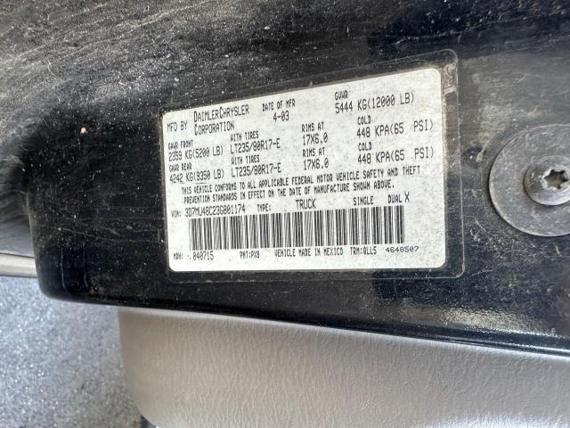 Photo 10 from auction – 2003 DODGE RAM 3500 S with VIN 3D7MU48C23G801174