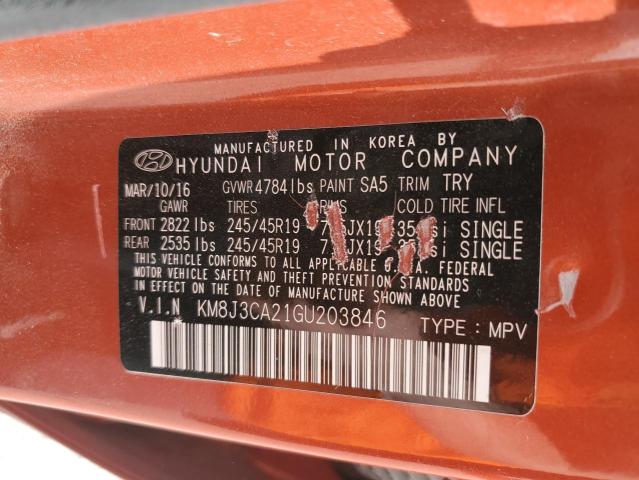Photo 14 from auction – 2016 HYUNDAI TUCSON LIM with VIN KM8J3CA21GU203846