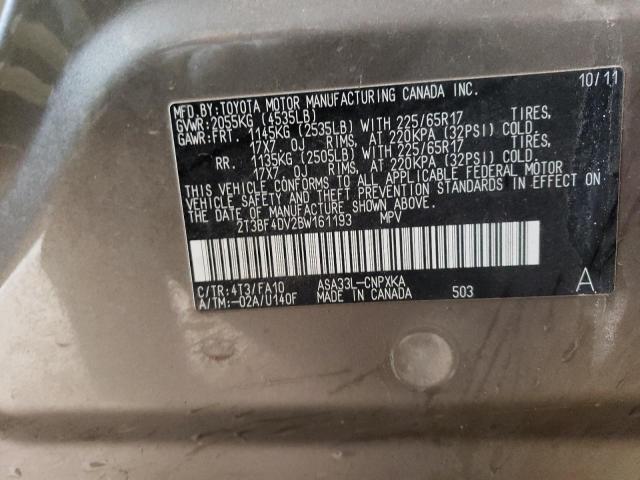Photo 14 from auction – 2011 TOYOTA RAV4 with VIN 2T3BF4DV2BW161193