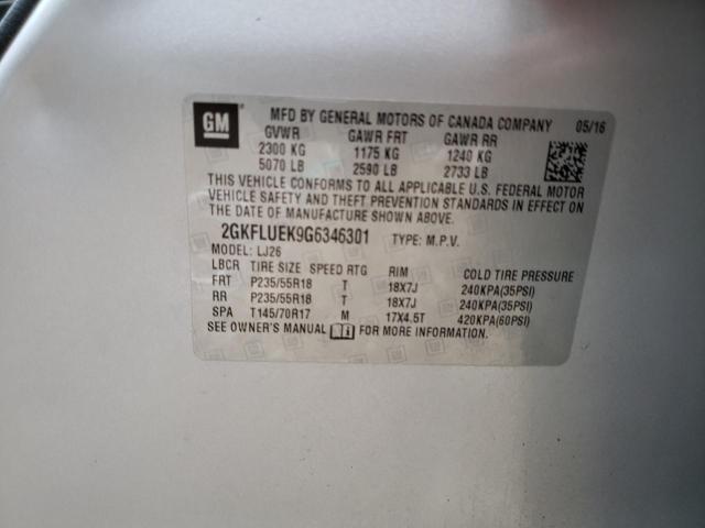 Photo 14 from auction – 2016 GMC TERRAIN SL with VIN 2GKFLUEK9G6346301