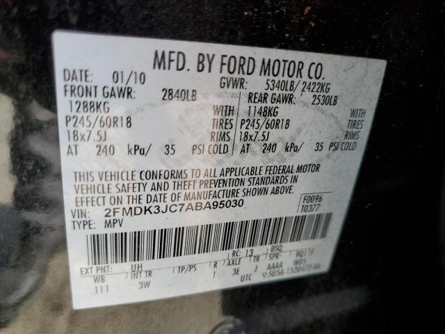 Photo 14 from auction – 2010 FORD EDGE SEL with VIN 2FMDK3JC7ABA95030