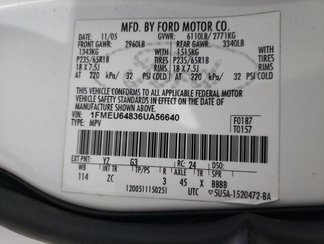 Photo 14 from auction – 2006 FORD EXPLORER E with VIN 1FMEU64836UA56640
