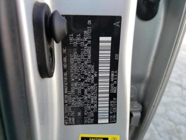 Photo 14 from auction – 2012 TOYOTA HIGHLANDER with VIN 5TDBK3EH8CS142276