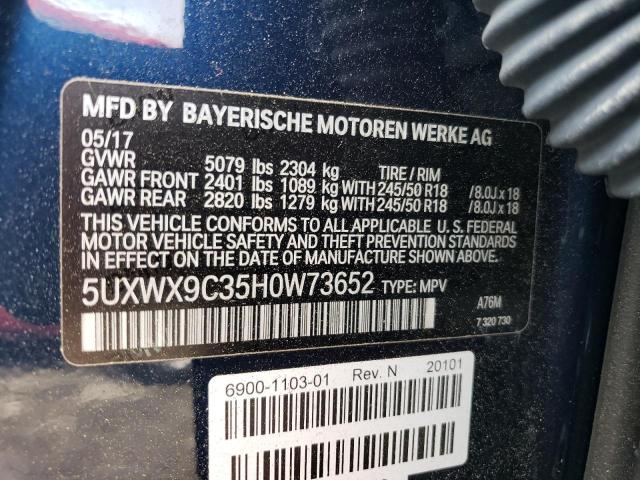 Photo 14 from auction – 2017 BMW X3 XDRIVE2 with VIN 5UXWX9C35H0W73652