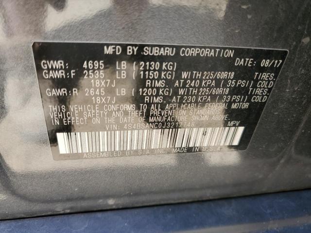 Photo 14 from auction – 2018 SUBARU OUTBACK 2. with VIN 4S4BSANC0J3217748