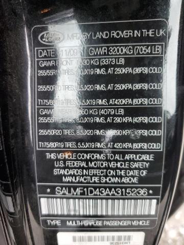 Photo 14 from auction – 2010 LAND ROVER RANGE ROVE with VIN SALMF1D43AA315236
