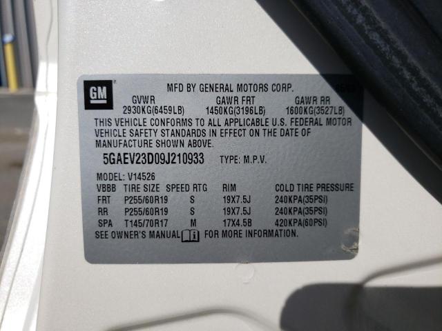 Photo 14 from auction – 2009 BUICK ENCLAVE CX with VIN 5GAEV23D09J210933