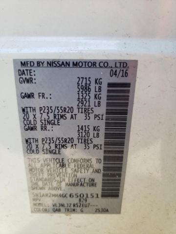Photo 14 from auction – 2016 NISSAN PATHFINDER with VIN 5N1AR2MM4GC650151