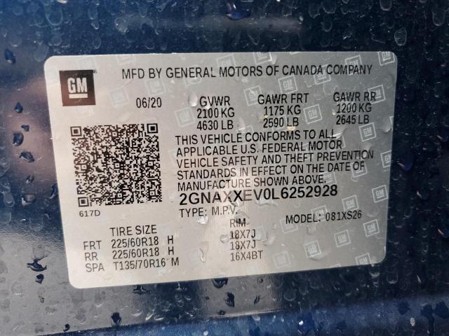 Photo 14 from auction – 2020 CHEVROLET EQUINOX PR with VIN 2GNAXXEV0L6252928