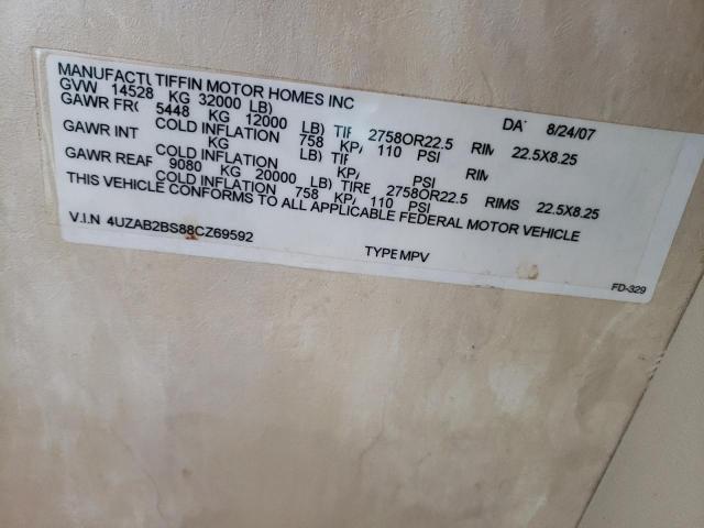 Photo 10 from auction – 2008 FREIGHTLINER CHASSIS B with VIN 4UZAB2BS88CZ69592