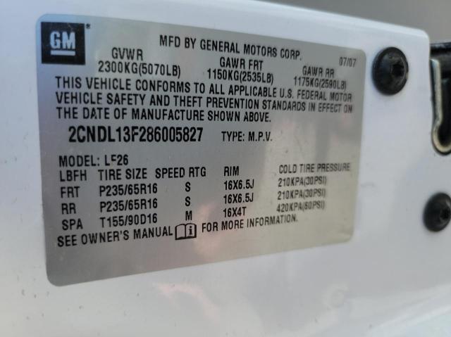 Photo 10 from auction – 2008 CHEVROLET EQUINOX LS with VIN 2CNDL13F286005827