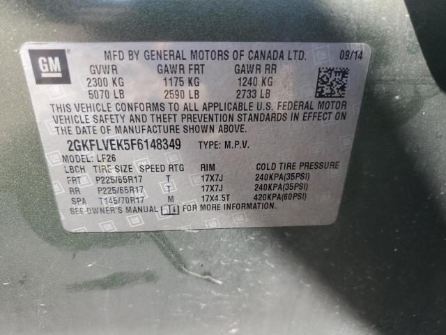 Photo 14 from auction – 2015 GMC TERRAIN SL with VIN 2GKFLVEK5F6148349