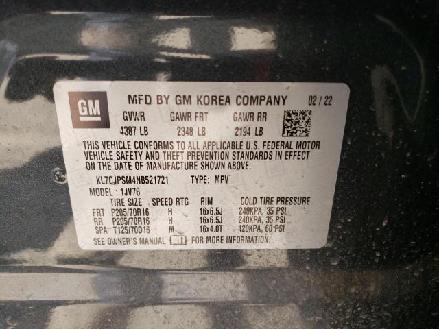 Photo 14 from auction – 2022 CHEVROLET TRAX 1LT with VIN KL7CJPSM4NB521721