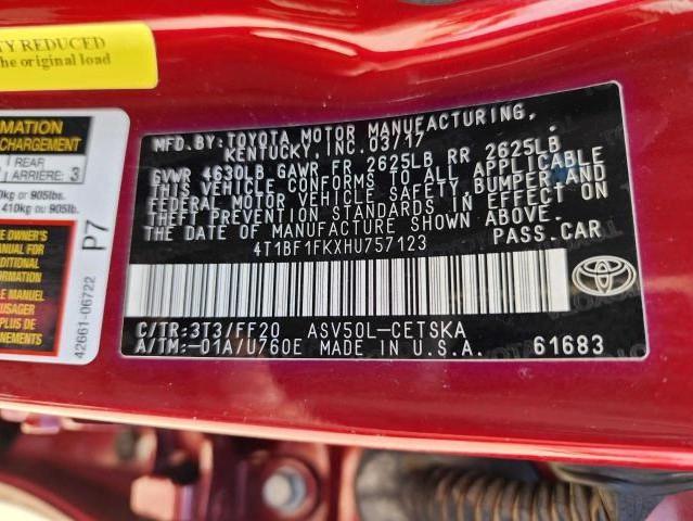 Photo 10 from auction – 2017 TOYOTA CAMRY LE with VIN 4T1BF1FKXHU757123