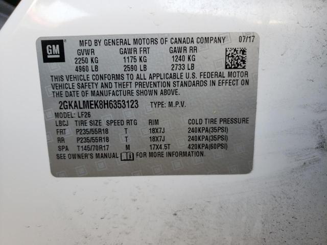 Photo 14 from auction – 2017 GMC TERRAIN SL with VIN 2GKALMEK8H6353123