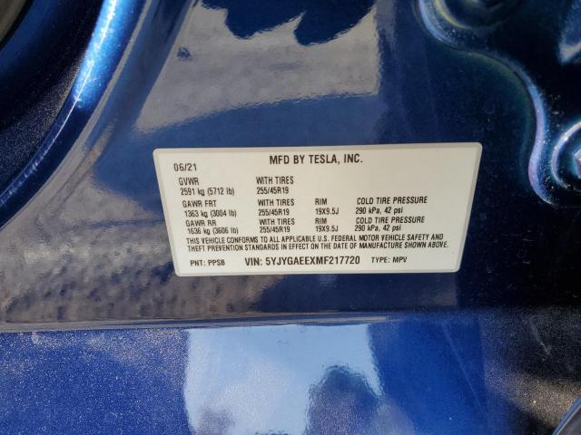 Photo 14 from auction – 2021 TESLA MODEL Y with VIN 5YJYGAEEXMF217720