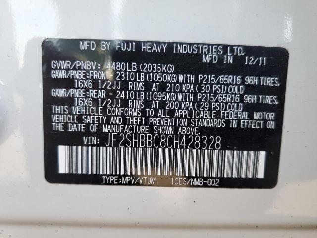 Photo 14 from auction – 2012 SUBARU FORESTER 2 with VIN JF2SHBBC8CH428328