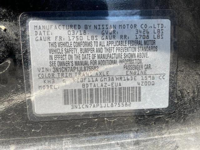 Photo 10 from auction – 2018 NISSAN VERSA S with VIN 3N1CN7AP1JL875582