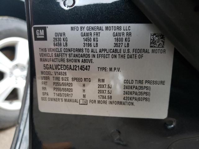 Photo 14 from auction – 2010 BUICK ENCLAVE CX with VIN 5GALVCED6AJ214547