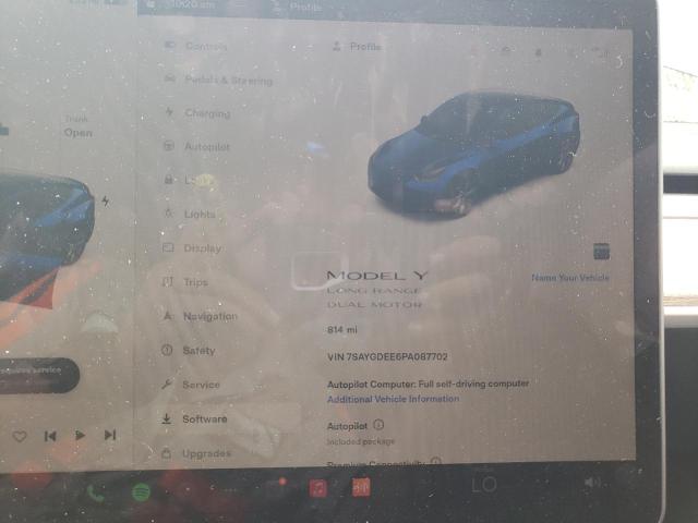 Photo 9 from auction – 2023 TESLA MODEL Y with VIN 7SAYGDEE6PA087702