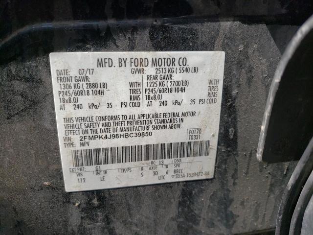 Photo 14 from auction – 2017 FORD EDGE SEL with VIN 2FMPK4J98HBC39850