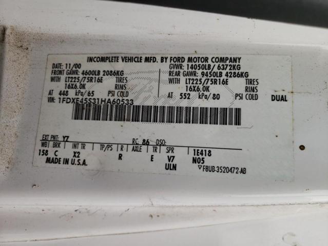 Photo 10 from auction – 2001 COACH TRAVEL with VIN 1FDXE45S31HA60533