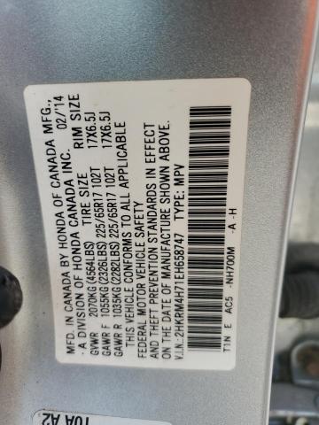 Photo 14 from auction – 2014 HONDA CR-V EXL with VIN 2HKRM4H71EH658747