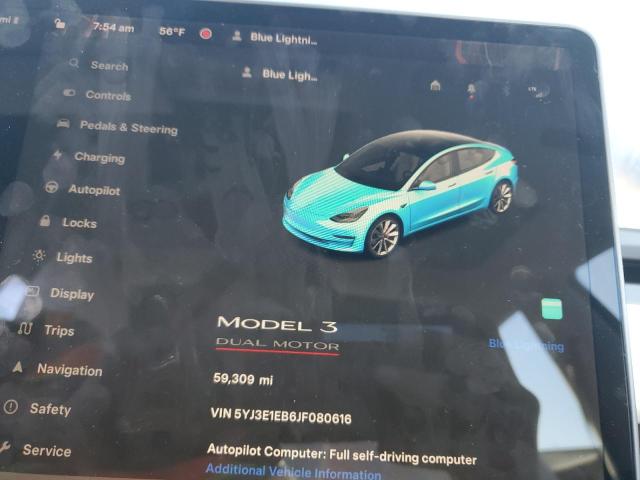Photo 9 from auction – 2018 TESLA MODEL 3 with VIN 5YJ3E1EB6JF080616
