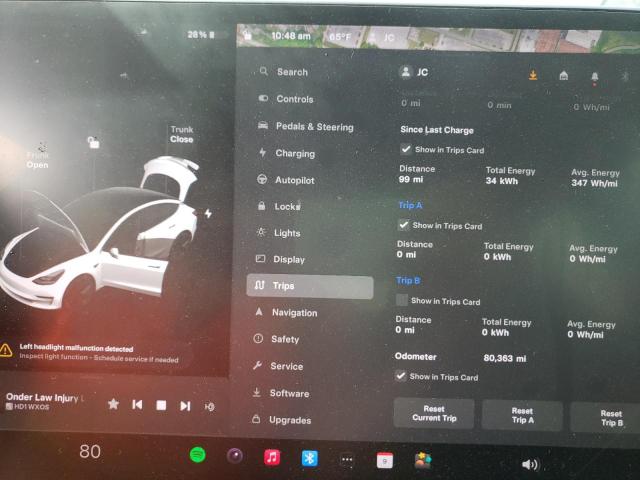 Photo 9 from auction – 2021 TESLA MODEL 3 with VIN 5YJ3E1EB4MF948178