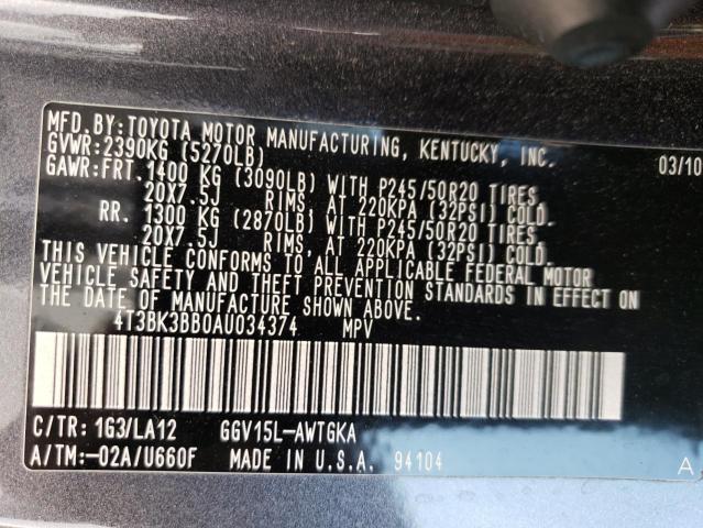 Zdjęcie 14 z aukcji – 2010 TOYOTA VENZA z VIN 4T3BK3BB0AU034374
