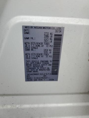 Photo 14 from auction – 2015 NISSAN PATHFINDER with VIN 5N1AR2MN6FC612573