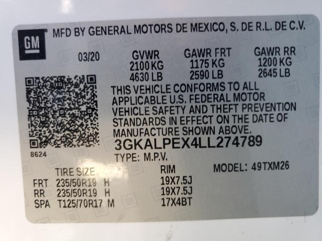 Photo 14 from auction – 2020 GMC TERRAIN SL with VIN 3GKALPEX4LL274789