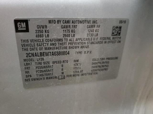 Photo 14 from auction – 2010 CHEVROLET EQUINOX LS with VIN 2CNALBEW7A6380804