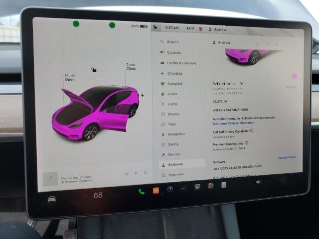 Photo 9 from auction – 2021 TESLA MODEL Y with VIN 5YJYGAEE4MF112610