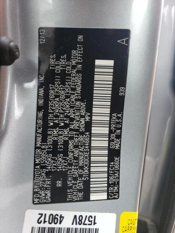Photo 14 from auction – 2014 TOYOTA SIENNA LE with VIN 5TDKK3DCXES446654