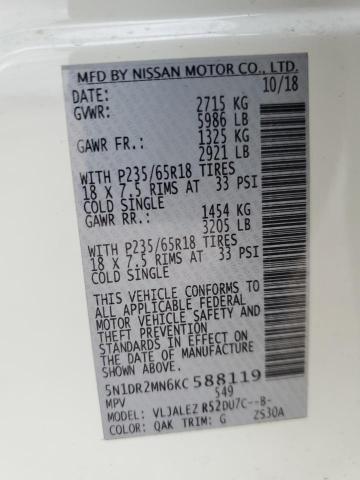 Photo 14 from auction – 2019 NISSAN PATHFINDER with VIN 5N1DR2MN6KC588119