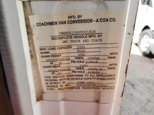 Photo 10 from auction – 1993 GMC RALLY WAGO with VIN 2GDGG39K0P4517002