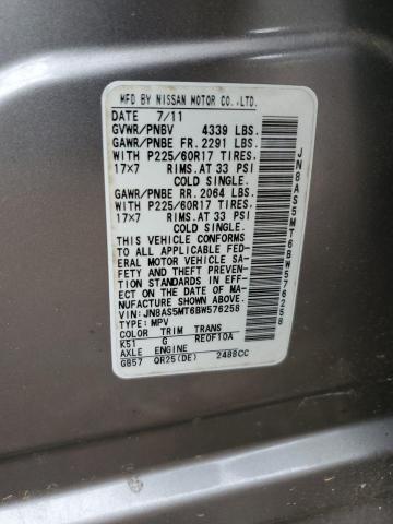 Photo 14 from auction – 2011 NISSAN ROGUE S with VIN JN8AS5MT6BW576258