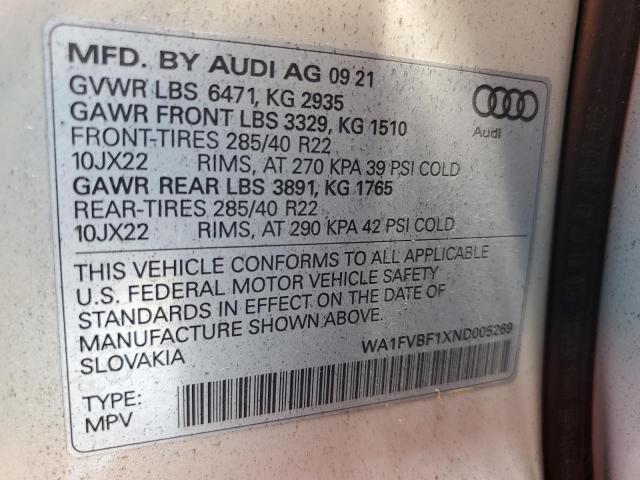 Photo 14 from auction – 2022 AUDI Q8 PRESTIG with VIN WA1FVBF1XND005269