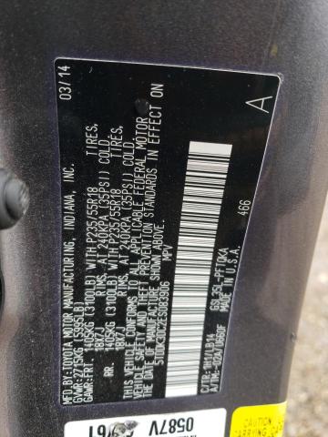 Photo 14 from auction – 2014 TOYOTA SIENNA XLE with VIN 5TDDK3DC2ES083906