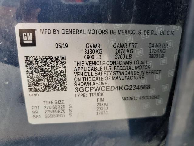 Photo 14 from auction – 2019 CHEVROLET SILVERADO with VIN 3GCPWCED4KG234568