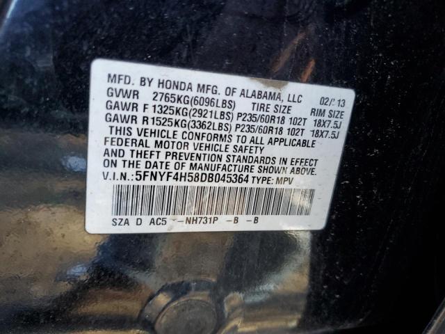 Photo 14 from auction – 2013 HONDA PILOT EXL with VIN 5FNYF4H58DB045364