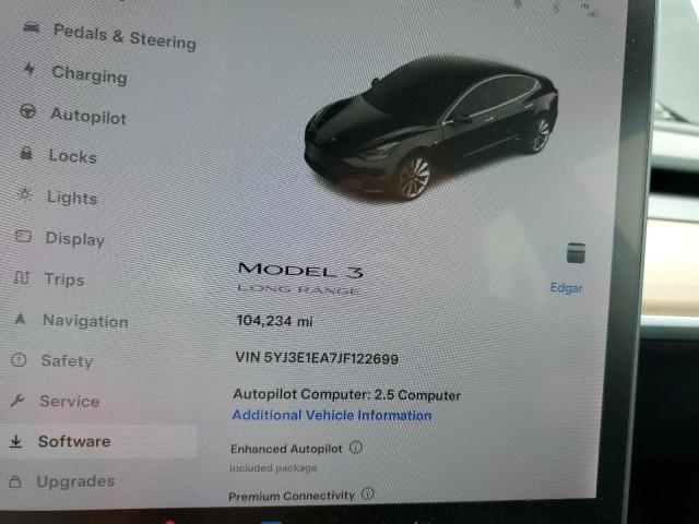 Photo 9 from auction – 2018 TESLA MODEL 3 with VIN 5YJ3E1EA7JF122699