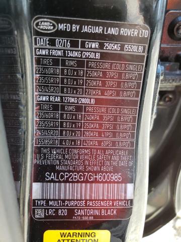 Photo 14 from auction – 2016 LAND ROVER DISCOVERY with VIN SALCP2BG7GH600985