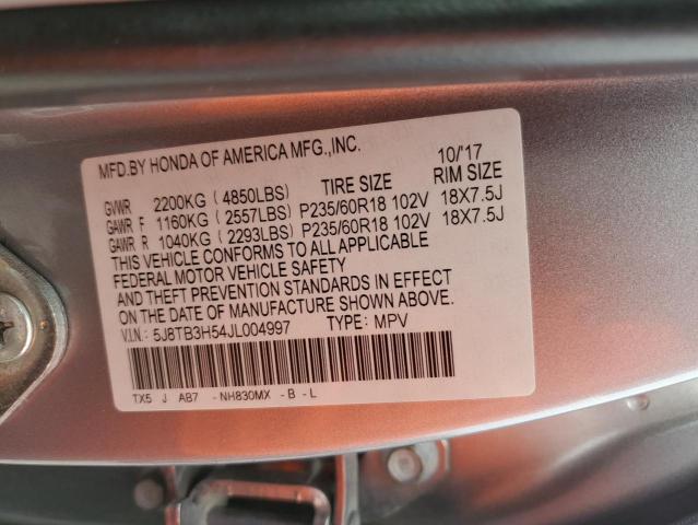 Photo 14 from auction – 2018 ACURA RDX TECHNO with VIN 5J8TB3H54JL004997