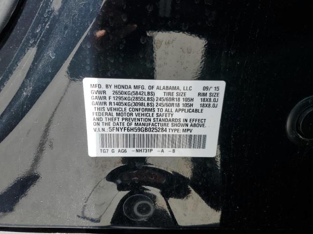 Photo 14 from auction – 2016 HONDA PILOT EXL with VIN 5FNYF6H59GB025284