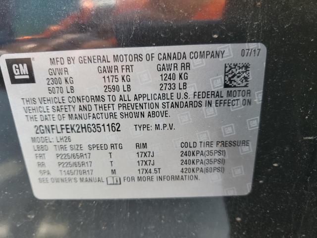 Photo 14 from auction – 2017 CHEVROLET EQUINOX LT with VIN 2GNFLFEK2H6351162