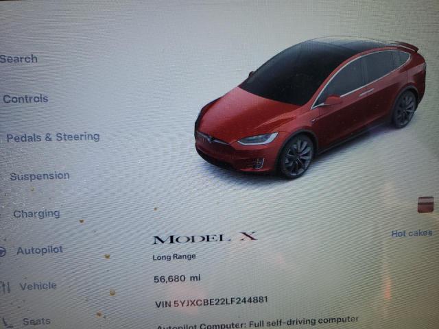 Photo 9 from auction – 2020 TESLA MODEL X with VIN 5YJXCBE22LF244881