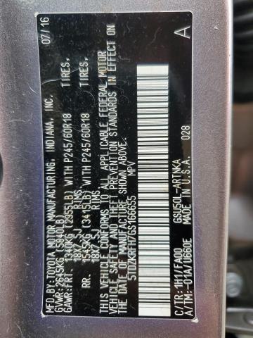 Photo 14 from auction – 2016 TOYOTA HIGHLANDER with VIN 5TDZKRFH7GS166655