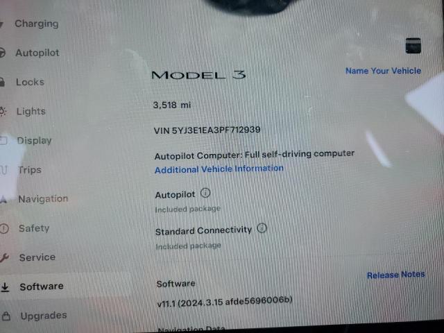 Photo 9 from auction – 2023 TESLA MODEL 3 with VIN 5YJ3E1EA3PF712939